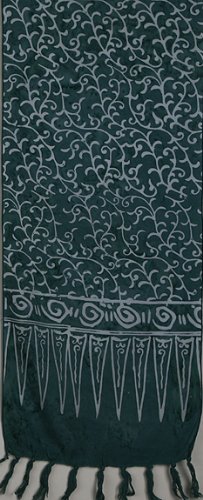 Batik Scarf - Blue Green Floral