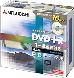 三菱化学 1~8倍速対応 DVD+R 超薄型5mmスリムケース(透明) 10P DTR47H10の画像