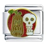 51CQT549KTL. SL160  Pumpkin And Skull Christmas Italian Charms Bracelet Link