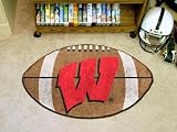 Univ of Wisconsin Script Football 22x35 Floor Mat (Rug) - Wisconsin Badgers NCAA College Athletics