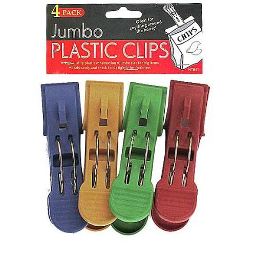 24 Packs of 4 Assorted Color Jumbo Plastic Clips 51CQTxatftL 24 Packs of 4 Assorted Color Jumbo Plastic Clips