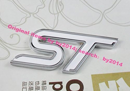 Metal Auto white ST for Focus Mondeo Fiesta Rear trunk Emblem Badge Decal Sticker