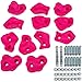 Swing Set Stuff Large Textured Rock Holds with SSS Logo Sticker (12 Set), Pink