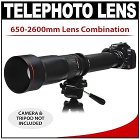 Lens Vivitar 650 1300mm f 8 16 SERIES 1 Telephoto Zoom Lens with 2x Teleconverter 650 2600mm for Canon EOS Rebel XSi XS XTi XT T1i 5D 7D 30D 40D 50D Digital SLR Cameras