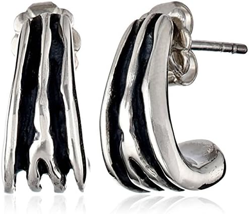 Zina Sterling Silver Waves Mini J Earrings