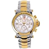 Two Tone Diamond Watch, Klaus Kobec Womens Contemporary Swiss Quartz Chronograph
