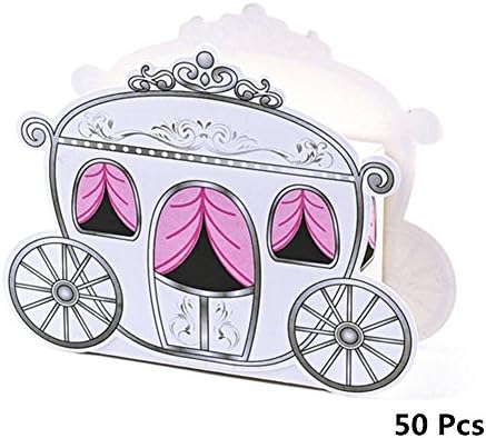 Suily Lovely Mini Princess Carriage Treat Boxes 50 Pcs