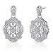 Vintage Desire: Sterling Silver Antique Style Drop Earrings with CZ Diamonds
