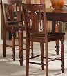 Tarragon Counter Stool in Distressed Warm Brown Pecan Finish with Burnished Highlights By Powell Furniture