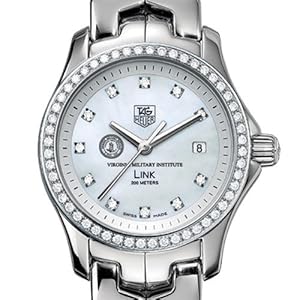 Virginia Military Institute TAG Heuer Watch - Women's Link Watch with Diamond Bezel