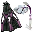 PROMATE Snorkeling Scuba Diving Mask Snorkel Fins Gear Set