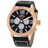 Invicta Men's 1429 II Collection Chronograph Black Dial Leather Watch