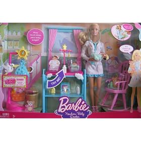 Barbie I Can Be Newborn Baby Doctor Playset w 2 Babies, Barbie Doll & More (2008)