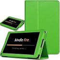 FINTIE(TM) Green PU Leather Folio Case Cover Value Package with Free Screen Protector/Stylus/USB cable/Car charger for Amazon Kindle Fire 7" Tablet