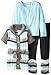 Little Lass Girls' 3 Piece Sweater Set Marled Stripe Cuffs