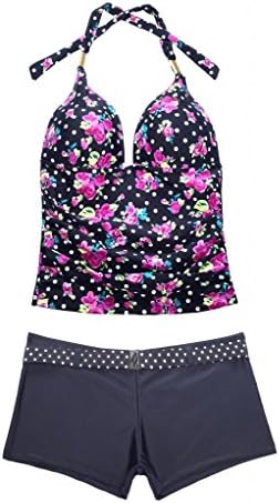 FourCatz Womens Two Piece Tankini Sets With Boyshorts X-Large Floral