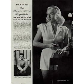 1946 LIFE Magazine Movie of the Week Article, "THE POSTMAN ALWAYS RINGS TWICE," The Postman Always Rings Twice (1946) is a drama-film noir based on the 1934 The Postman Always Rings Twice novel by James M. Cain. This adaptation of the novel is the best known, featuring Lana Turner, John Garfield, Cecil Kellaway, Hume Cronyn, Leon Ames, and Audrey Totter. It was directed by Tay Garnett, with a score written by George Bassman and Erich Zeisl (the latter uncredited). A3230A **THIS IS AN AD / POSTER, NOT A DVD**