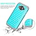 TILL Galaxy J3/Sky/Sol Case,Amp Prime Case,Express Prime Case, Studded Rhinestone Crystal Bling Shock Absorbing Hybrid Defender Rugged Slim Case Cover for Samsung Galaxy J3 J320 [Turquoise]