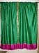 2 Green Fuschia Art Silk Sari Drapes Curtains Panels Rod Pocket Window Dressing 84"