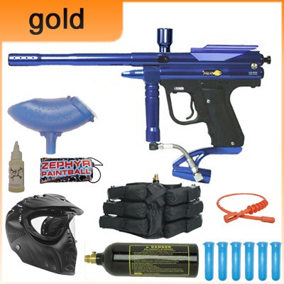 Piranha GTI E-Force Static Blue Paintball Gun Gold Package