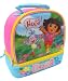 Dora the Explorer and Boots Girls Pink & Blue Dome School Lunchbox