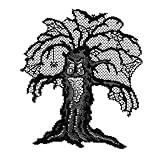 Heritage Lace 'Spooky Hollow 8-Inch by 10-Inch House, 8-Inch by 10-Inch Tree and 10-Inch by 14-Inch Fence, Black, Set of 3 Accent