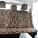 Oxgord 17pc Set Zebra Animal Print / Camel Beige, Tan Auto Seat Covers Set - Airbag Compatible - Front Low Back Buckets - 50/50 or 60/40 Rear Split Bench - 5 Head Rests - Universal Fit for Car, Truck, Suv, or Van - FREE Steering Wheel Cover