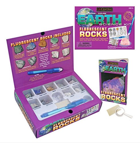 Earth Science Fluorescent Rocks Kit w/UV Pen by GeoCentral