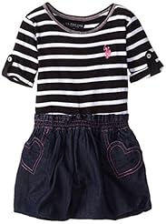 Girls Bubble Dress Denim/Polyester/Spandex/Scuba/Knit  Dress