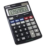Victor 1180-3a Antimicrobial Desktop Calculator 12-Digit Lcd Solar Powered  ....