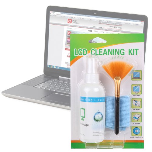 DURAGADGET LCD Laptop Home screen Cleaning Kit With Microfibre Cloth For Acer Aspire Ethos 8943G & SG, Dell XPS 15 & 15Z & HP Desire 14 & 17 3D