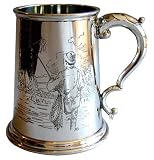Review Made in Sheffield UK arw468/PID-253 / Pewter Tankard with fishing scene - 1 pint