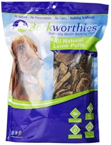 Barkworthies Lamb Lung Chews in Bag, 1-Pound