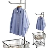 Household Essentials 7028 Commercial Chrome Laundry Cart and Hanger