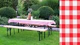 Auflagen Set für Festzeltgarnitur mit 50cm + 70cm Tisch, rot-kariert