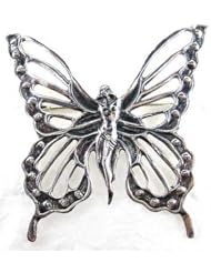 Large Sterling Silver Madam Butterfly Brooch