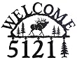 Rustic Lodge Elk Handcrafted Iron Welcome and Address Sign