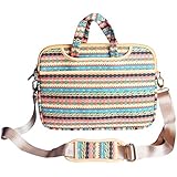 JBonest 13.3 Inch Bohemian Laptop Bag Briefcase Canvas Fabric Laptop Notebook Computer Macbook Macbook Air Macbook Pro Case Messenger Shoulder Handbag Sleeve