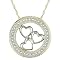 10K 2-Tone 1/10ct TDW 3-Heart Diamond Pendant - White