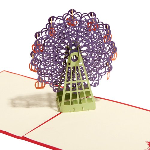 Papercraft Pop-Up 3D Ferris Wheel Valentine Cards May Love Goes Round And Round