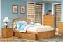 Twin Size Windsor Style Platform Bed with Flat Panel Footboard Caramel Latte Finish