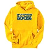 Rowing ROCKS ! Sports Mens Hoodie (Yellow, Sizes X-Small - XXX-Large)