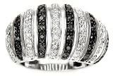 51CS%2BxDvIjL. SL160  Sterling Silver Black And Clear CZ Ring