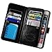 iPhone 6s Case, iPhone 6 Case, Joopapa Luxury Fashion Pu Leather 2 in 1 Magnetic Wallet Credit Card Holder Flip Case Cover with Built-in 9 Card Slots for for Apple iPhone 6/6s 4.7 Inch (Black)
