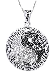 CGC Sterling Silver Yin-Yang Celtic Knot Necklace