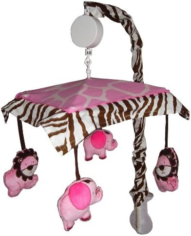 Musical Mobile for Pink Safari Baby Bedding Set
