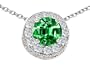 1.75 cttw 14K Gold Plated 925 Sterling Silver Created Round Emerald Pendant