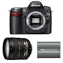 Nikon D80 10.2MP Digital SLR Camera Body + Nikon 18-70mm AF-S DX f/3.5-4.5G IF-ED Autofocus Nikkor Zoom Lens + Bonus ***EXTRA*** Nikon EN-EL3e Rechargeable Li-Ion Battery Pack KIT
