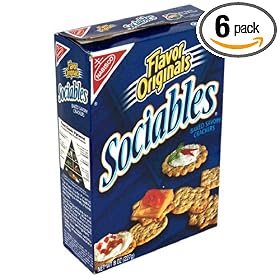 Sociables Baked Crackers, 8-Ounce Boxes (Pack of 6)