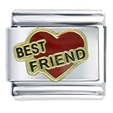 Best Friend Heart Love Italian Charm Bracelet